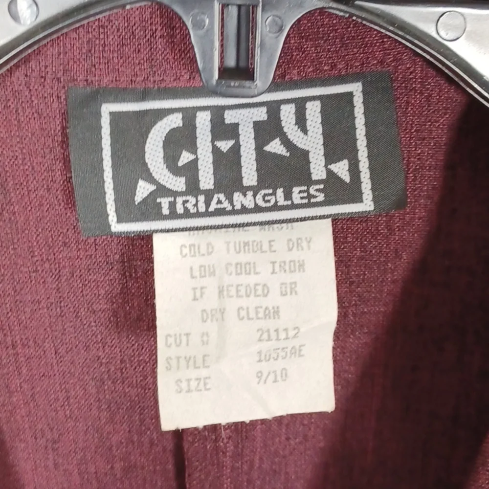 City Triangles Womens Business Work Suit Dress with Jacket Maroon Size 9 / 10 - Picture 2 of 8